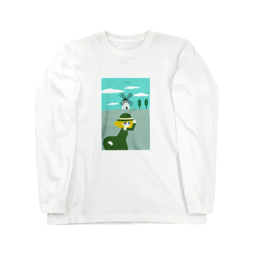 風車と女の子 Long Sleeve T-Shirt