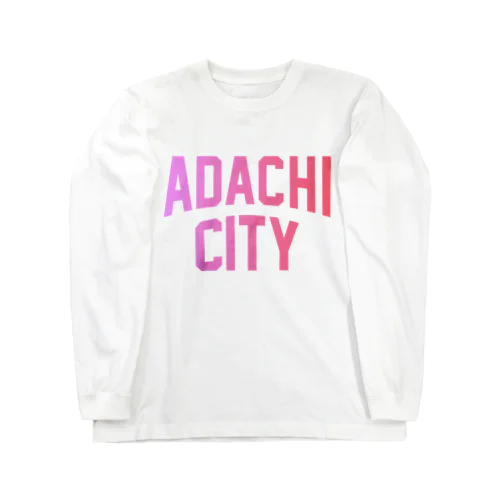 足立区 ADACHI CITY ロゴピンク ロングスリーブTシャツ