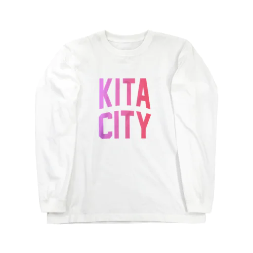 北区 KITA CITY ロゴピンク Long Sleeve T-Shirt