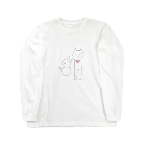 「業を背負ったクマ×雪だるま」 Long Sleeve T-Shirt