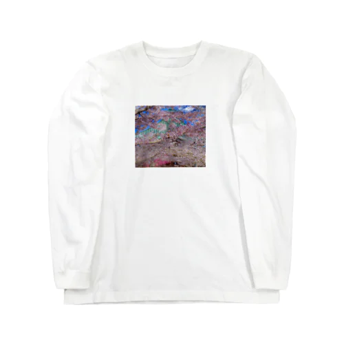 桜の景色　青空の春鐘突き堂 Long Sleeve T-Shirt