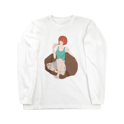 ピザうめぇ〜^_^ Long Sleeve T-Shirt