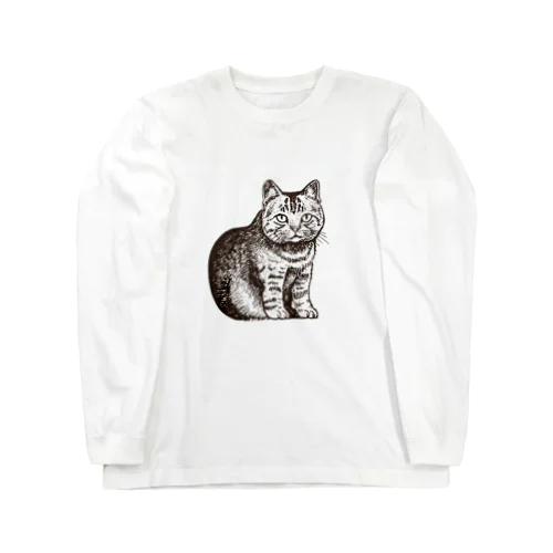 ばあちゃん家の猫(濃色用) ロングスリーブTシャツ