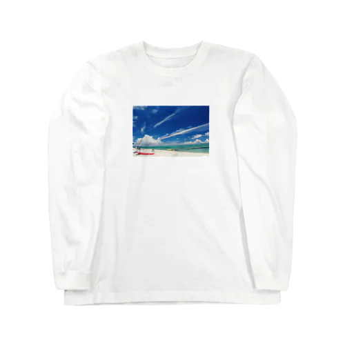 白い砂浜とビーチ Long Sleeve T-Shirt