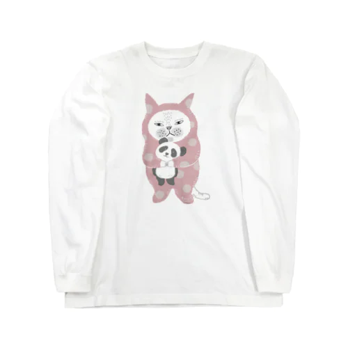 パンダをぎゅっ。(ピンク) Long Sleeve T-Shirt