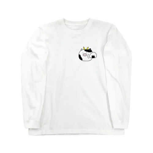 おにぎりに絡まれる牛 Long Sleeve T-Shirt