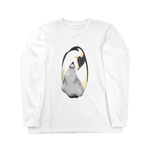 エンペラーペンギンの親子 ロングスリーブTシャツ