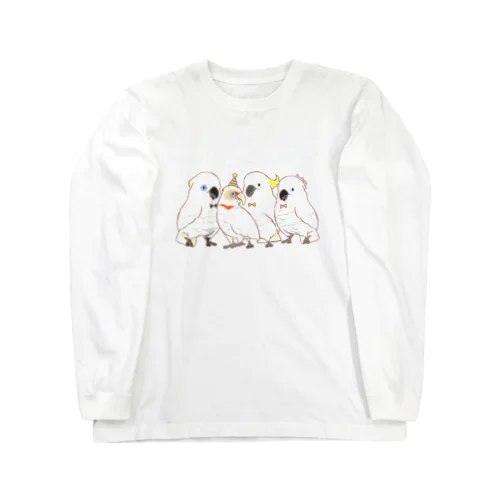 白色オウム、集合！ Long Sleeve T-Shirt