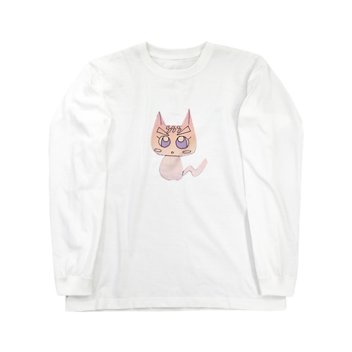 ピンクの猫さん Long Sleeve T-Shirt
