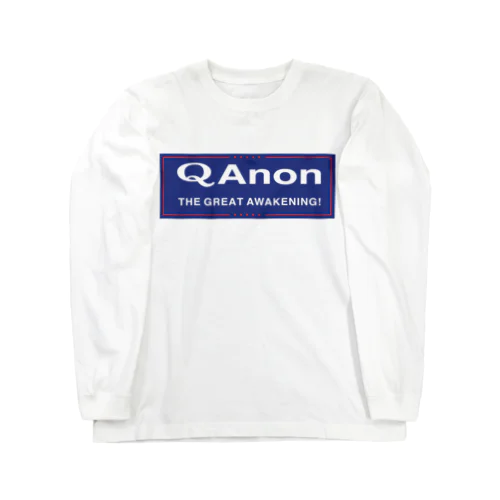 QAnon THE GREAT AWAKENING! 白ロゴ ロングスリーブTシャツ