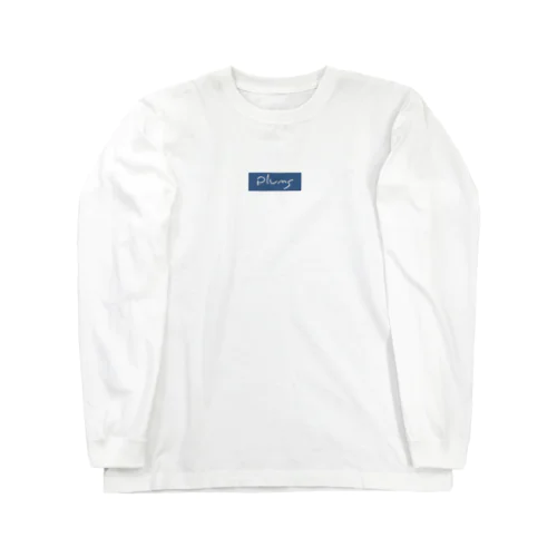 plums 青ロゴ Long Sleeve T-Shirt