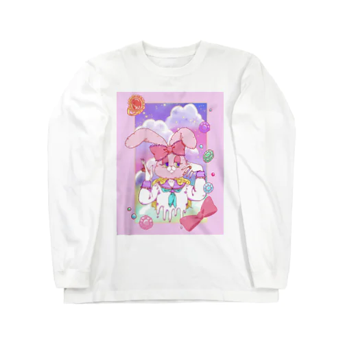 うさぎ頭のゆめかわセーラー少女~背景付き Long Sleeve T-Shirt