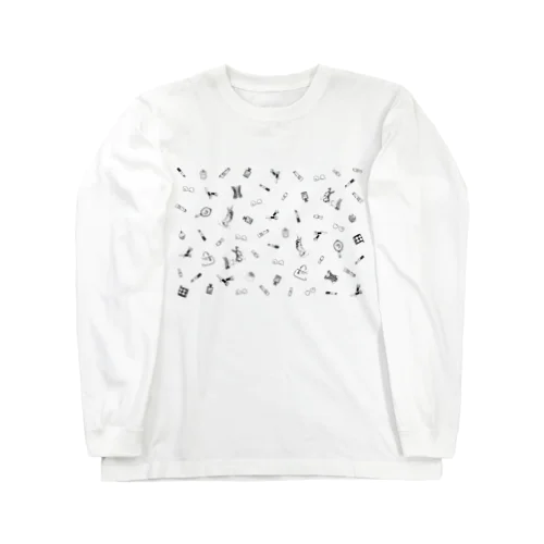 バニーガールと可愛いモノたち　モノトーン Long Sleeve T-Shirt