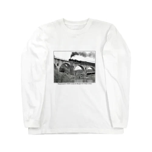 宮森川橋梁を渡る 蒸気機関車 C58239 Long Sleeve T-Shirt