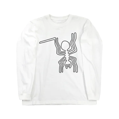 ナスカの地上絵　クモ（黒） Long Sleeve T-Shirt