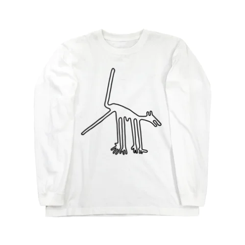 ナスカの地上絵　犬（黒） Long Sleeve T-Shirt