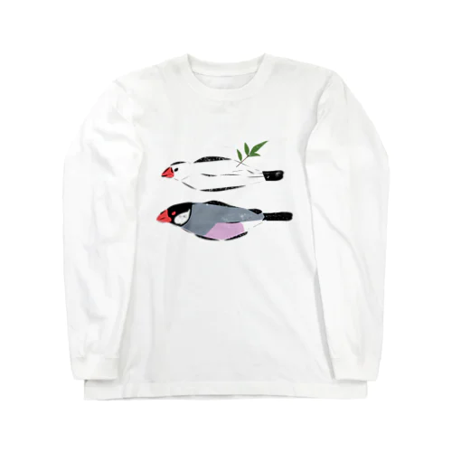 ひもの文鳥 Long Sleeve T-Shirt