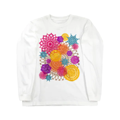 レースのお花畑 トロピカルカラー Long Sleeve T-Shirt