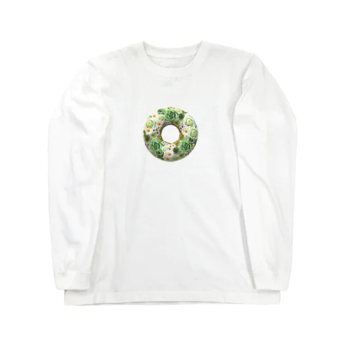 グリーンローズリース（緑の薔薇リース柄） Long Sleeve T-Shirt