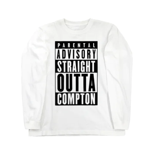 PARENTAL ADVISORY STRAIGHT OUTTA COMPTON-ペアレンタル・アドバイザリー・ストレイト・アウタ・コンプトン- ボックスロゴ ロングスリーブTシャツ