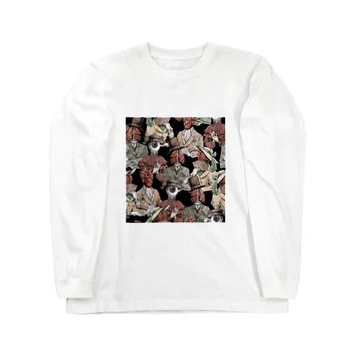 臓器の観客総柄BK Long Sleeve T-Shirt