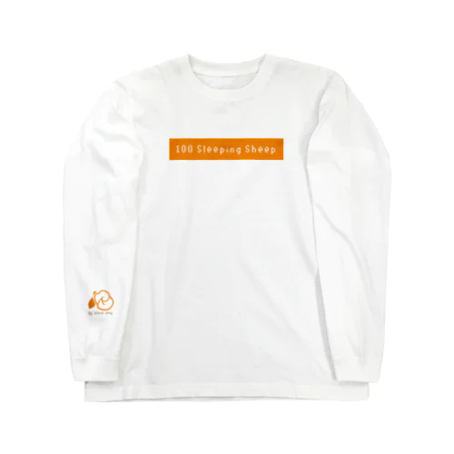 百眠る未のオレンジロゴロンT ロングスリーブTシャツ