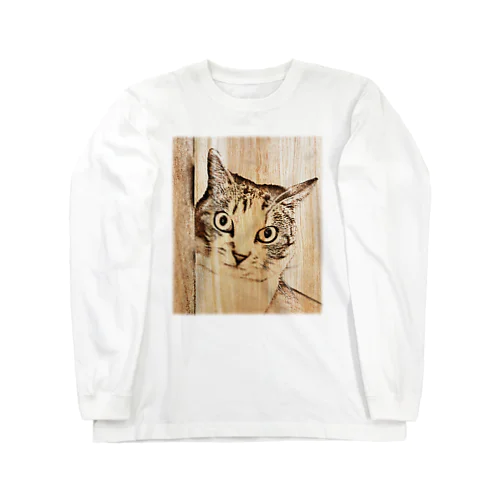 スケッチ風の猫さん ロングスリーブTシャツ