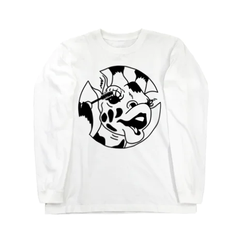 マスカラを塗るキリン Long Sleeve T-Shirt