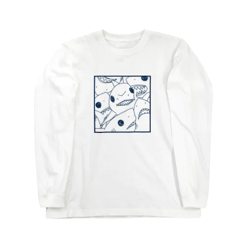 サメづくし(モノクロ) Long Sleeve T-Shirt