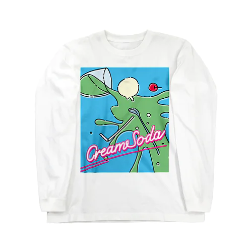 ぶちまけクリームソーダ青 Long Sleeve T-Shirt