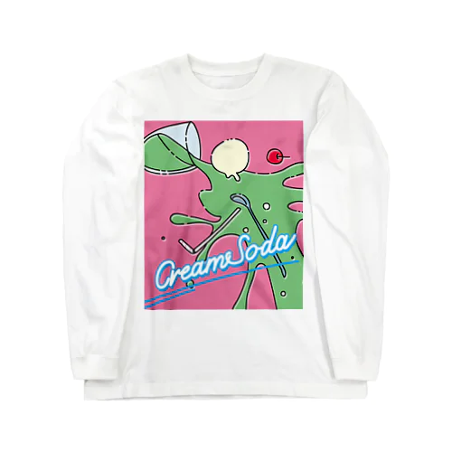 ぶちまけクリームソーダピンク Long Sleeve T-Shirt