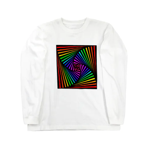 虹色幾何学縞 Long Sleeve T-Shirt