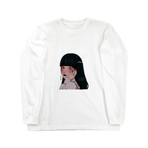 見入る女の子 ロングスリーブTシャツ