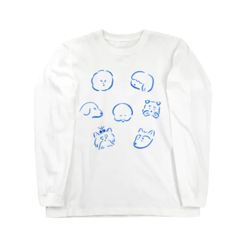 いろんな犬　Blue Long Sleeve T-Shirt