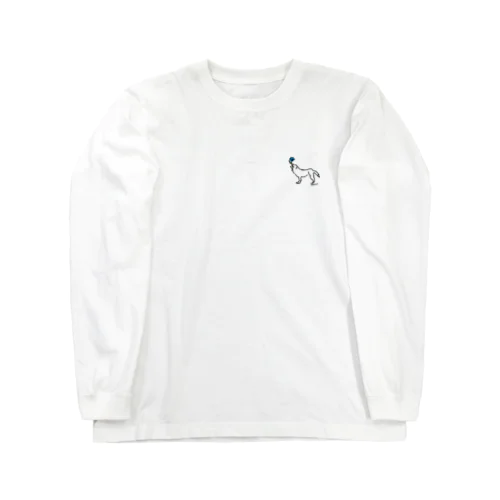 ohkami お花ブルー Long Sleeve T-Shirt