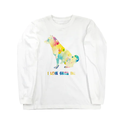 柴犬お座り【パレット】 ロングスリーブTシャツ