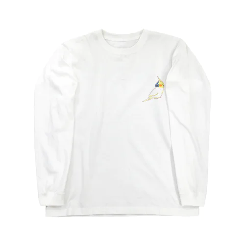 イヤマフつけてるオカメのおこめ Long Sleeve T-Shirt