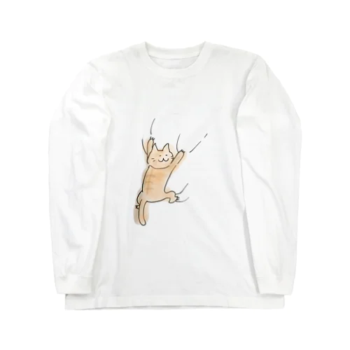 ねこがしがみつくシリーズ（大） Long Sleeve T-Shirt