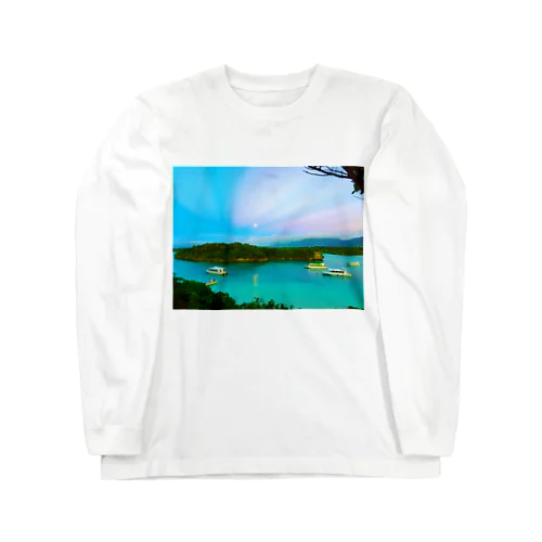 川平湾と月とマジックアワー Long Sleeve T-Shirt