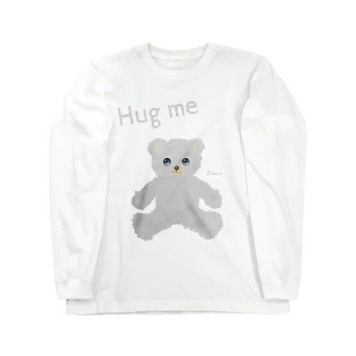 【Hug me】（白くま） ロングスリーブTシャツ