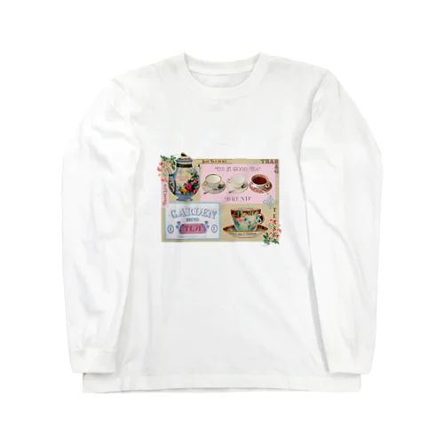 vintage tea label ロングスリーブTシャツ