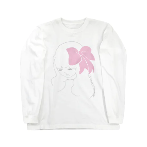 ピンクのリボンの子 Long Sleeve T-Shirt