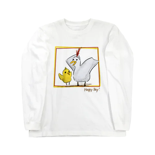 Happy Day!(にわとりとひよこ) Long Sleeve T-Shirt