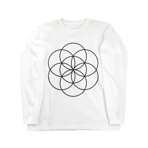 神聖幾何学　シードオブライフ 롱 슬리브 티셔츠