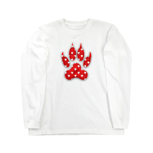 ハート いっぱい の 犬 の 足跡 Heart filled dog paw print   Long Sleeve T-Shirt