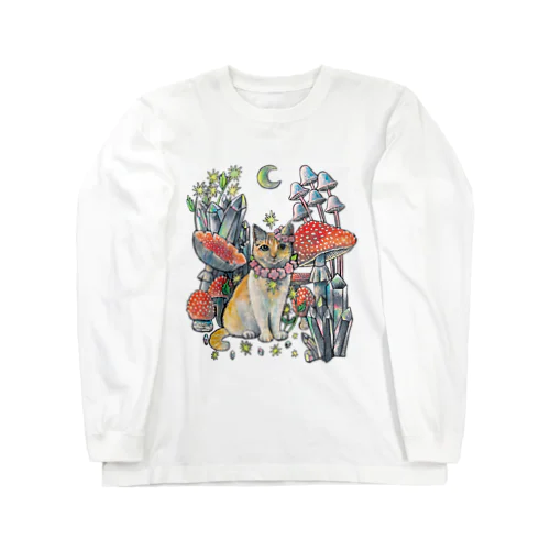 キキちゃんキノコの森　チャトラ猫とキノコ Long Sleeve T-Shirt