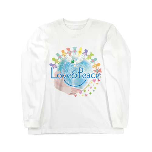 Love＆Peaceキッズ用ロゴ ロングスリーブTシャツ