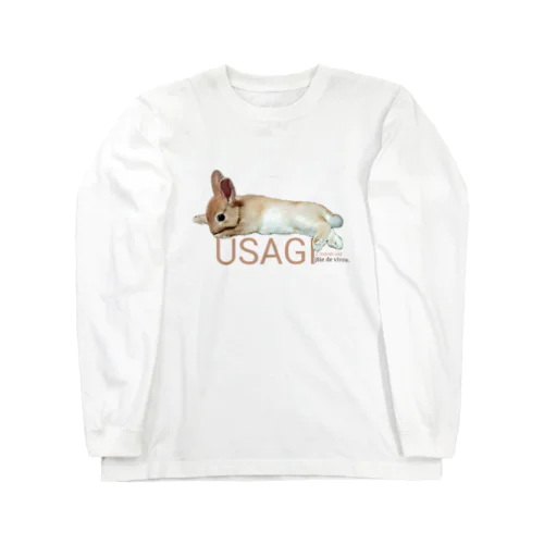 USAGI 子うさぎ（生後２ヶ月）の休憩　 Long Sleeve T-Shirt