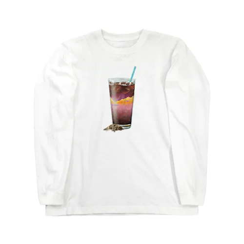 黄昏時のアイスコーヒー。時々落ち猫 Long Sleeve T-Shirt