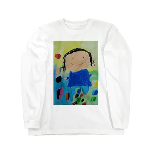 藍色の服の女の子 Long Sleeve T-Shirt